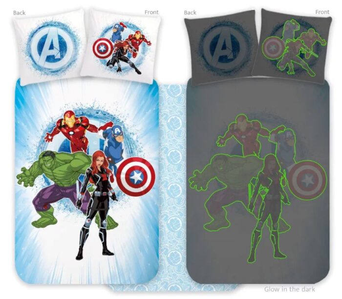 Marvel Avengers glow-in-the-dark Quilt Cover Set - Toddler Bed Size