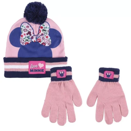 Disney Minnie Bow kids Hat and Gloves Set